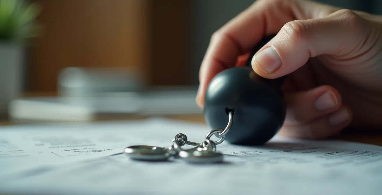 Personne au téléphone avec des documents d'assurance pour négocier sa franchise