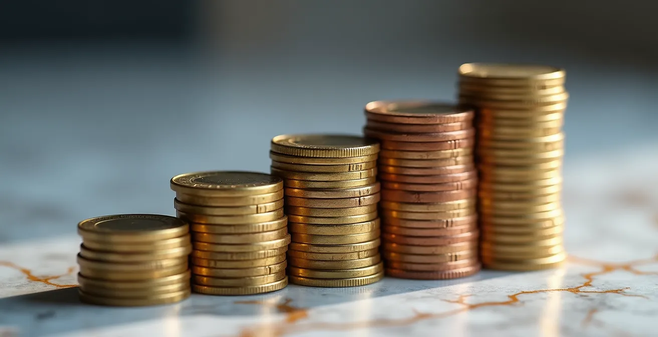 Graphique temporel illustrant l'étalement des retraits sur trois ans